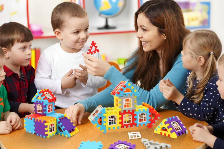 jeux de construction briquettes garçon maman