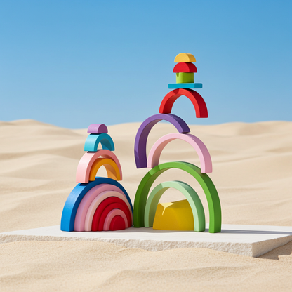 Jeux Montessori Arc-en-ciel - Bois Naturel