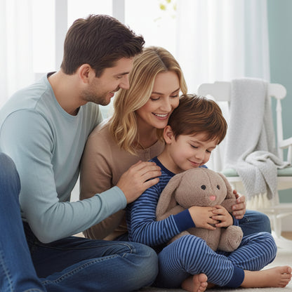 doudou bébé peluche qui respire avec parents
