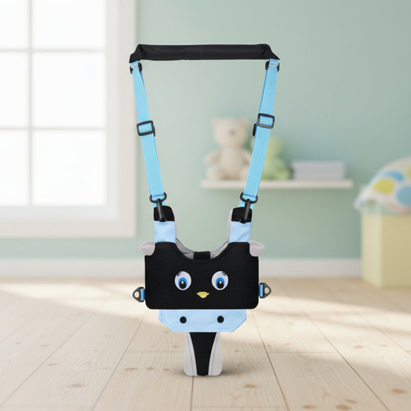 harnais marche bébé choucas noir bleu