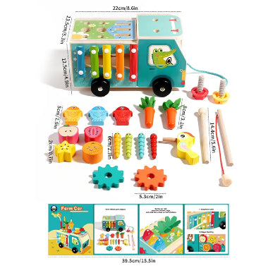 jeux montessori camion ferme mesures accessoires