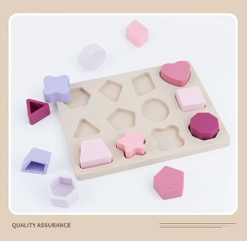 jeux montessori puzzle formes rose rect. hors puzzle