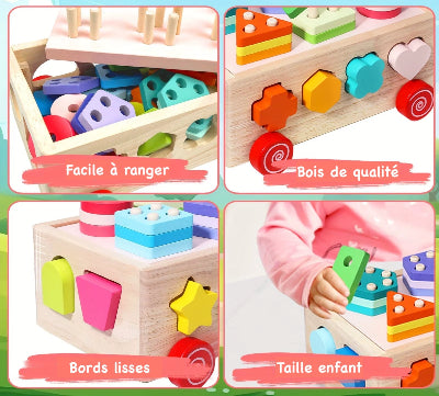 jeux montessori voiture tri formes explications