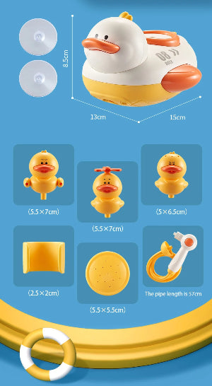 jouet de baignoire bébé famille canard mesures