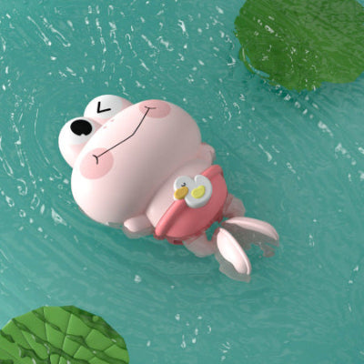 jouet de baignoire bébé grenouille rose dans l_eau