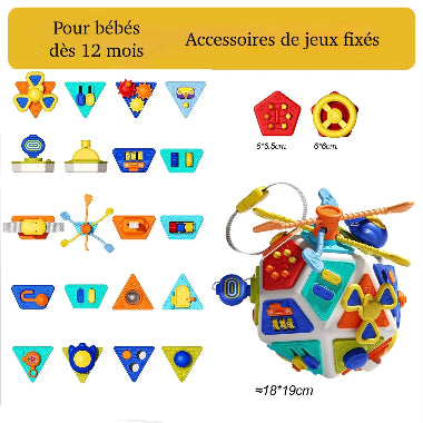jouet montessori cube accessoires fixés