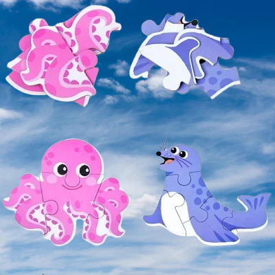 puzzle montessori ocean fond bleu