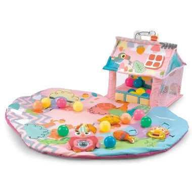 tapis éveil bébé maisonnette rose