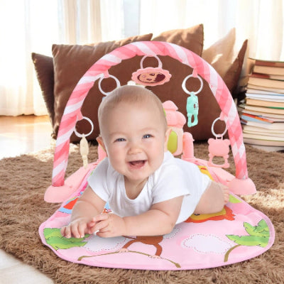 tapis éveil rose bébé plat ventre